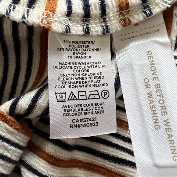 Loft Stripe Tiered Short Sleeve Knit Dress Medium - Picture 6 of 8